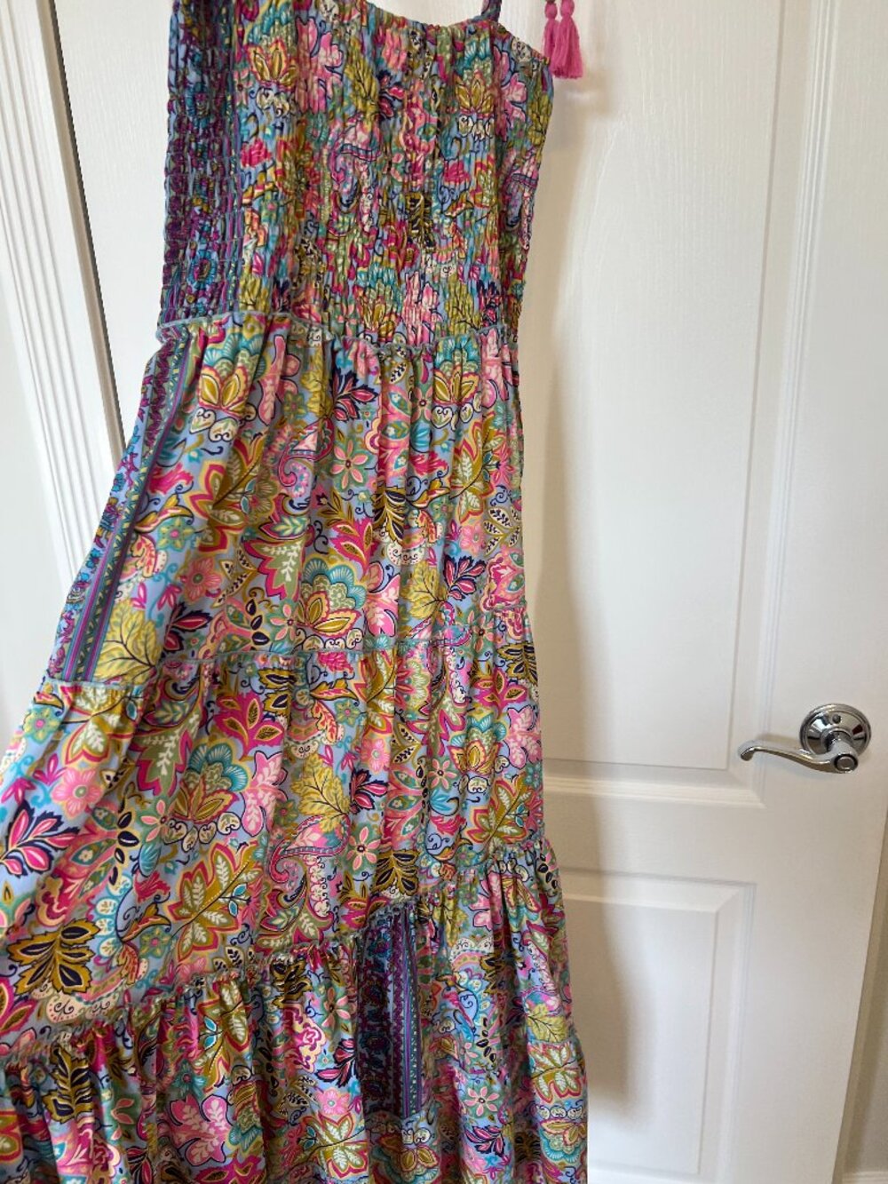 Paani Paisley Smocked Tiered Maxi Dress Brand New NWOT SIZE Medium